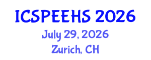 International Conference on Sport, Physical Education, Exercise and Health Sciences (ICSPEEHS) July 29, 2026 - Zurich, Switzerland