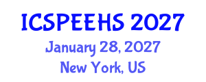 International Conference on Sport, Physical Education, Exercise and Health Sciences (ICSPEEHS) January 28, 2027 - New York, United States International Conference on Sport, Physical Education, Exercise and Health Sciences (ICSPEEHS) January 28, 2027 - New York, United States