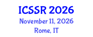 International Conference on Sport Science and Research (ICSSR) November 11, 2026 - Rome, Italy