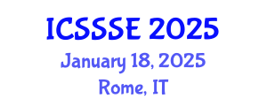 International Conference on Sport Science and Sports Engineering (ICSSSE) January 18, 2025 - Rome, Italy