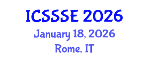 International Conference on Sport Science and Sports Engineering (ICSSSE) January 18, 2026 - Rome, Italy