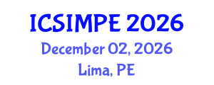 International Conference on Sports Injury Management and Performance Enhancement (ICSIMPE) December 02, 2026 - Lima, Peru
