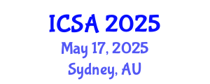 International Conference on Statistics and Analysis (ICSA) May 17, 2025 - Sydney, Australia