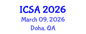 International Conference on Statistics and Analysis (ICSA) March 09, 2026 - Doha, Qatar International Conference on Statistics and Analysis (ICSA) March 09, 2026 - Doha, Qatar