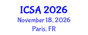 International Conference on Statistics and Analysis (ICSA) November 18, 2026 - Paris, France