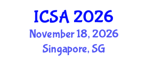 International Conference on Statistics and Analysis (ICSA) November 18, 2026 - Singapore, Singapore