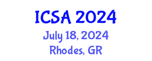 International Conference on Statistics and Applications (ICSA) July 18, 2024 - Rhodes, Greece