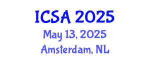 International Conference on Statistics and Applications (ICSA) May 13, 2025 - Amsterdam, Netherlands