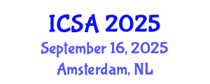 International Conference on Statistics and Applications (ICSA) September 16, 2025 - Amsterdam, Netherlands