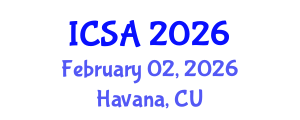 International Conference on Statistics and Applications (ICSA) February 02, 2026 - Havana, Cuba International Conference on Statistics and Applications (ICSA) February 02, 2026 - Havana, Cuba