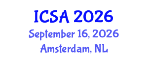 International Conference on Statistics and Applications (ICSA) September 16, 2026 - Amsterdam, Netherlands