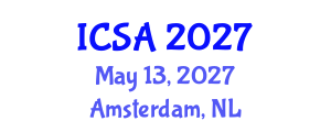 International Conference on Statistics and Applications (ICSA) May 13, 2027 - Amsterdam, Netherlands International Conference on Statistics and Applications (ICSA) May 13, 2027 - Amsterdam, Netherlands