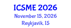 International Conference on Structural and Materials Engineering (ICSME) November 15, 2026 - Reykjavik, Iceland