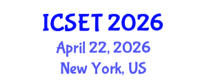 International Conference on Structural Engineering and Technology (ICSET) April 22, 2026 - New York, United States