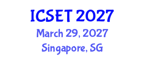International Conference on Structural Engineering and Technology (ICSET) March 29, 2027 - Singapore, Singapore International Conference on Structural Engineering and Technology (ICSET) March 29, 2027 - Singapore, Singapore