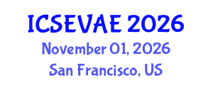 International Conference on Structural Engineering, Vibration and Aerospace Engineering (ICSEVAE) November 01, 2026 - San Francisco, United States