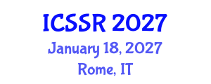 International Conference on Structural Safety and Reliability (ICSSR) January 18, 2027 - Rome, Italy International Conference on Structural Safety and Reliability (ICSSR) January 18, 2027 - Rome, Italy