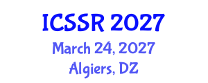 International Conference on Structural Safety and Reliability (ICSSR) March 24, 2027 - Algiers, Algeria International Conference on Structural Safety and Reliability (ICSSR) March 24, 2027 - Algiers, Algeria