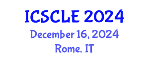 International Conference on Supply Chain and Logistics Engineering (ICSCLE) December 16, 2024 - Rome, Italy