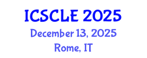 International Conference on Supply Chain and Logistics Engineering (ICSCLE) December 13, 2025 - Rome, Italy
