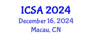 International Conference on Surgery and Anesthesia (ICSA) December 16, 2024 - Macau, China