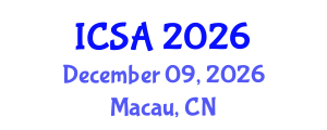 International Conference on Surgery and Anesthesia (ICSA) December 09, 2026 - Macau, China International Conference on Surgery and Anesthesia (ICSA) December 09, 2026 - Macau, China
