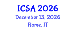 International Conference on Surgery and Anesthesia (ICSA) December 13, 2026 - Rome, Italy International Conference on Surgery and Anesthesia (ICSA) December 13, 2026 - Rome, Italy