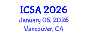 International Conference on Surgery and Anesthesia (ICSA) January 05, 2026 - Vancouver, Canada International Conference on Surgery and Anesthesia (ICSA) January 05, 2026 - Vancouver, Canada
