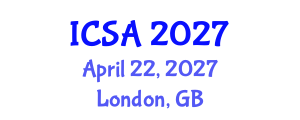 International Conference on Surgery and Anesthesia (ICSA) April 22, 2027 - London, United Kingdom International Conference on Surgery and Anesthesia (ICSA) April 22, 2027 - London, United Kingdom
