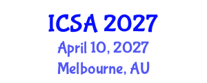 International Conference on Surgery and Anesthesia (ICSA) April 10, 2027 - Melbourne, Australia International Conference on Surgery and Anesthesia (ICSA) April 10, 2027 - Melbourne, Australia
