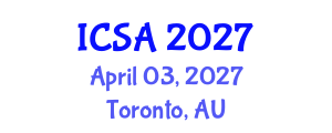 International Conference on Surgery and Anesthesia (ICSA) April 03, 2027 - Toronto, Australia International Conference on Surgery and Anesthesia (ICSA) April 03, 2027 - Toronto, Australia