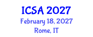 International Conference on Surgery and Anesthesia (ICSA) February 18, 2027 - Rome, Italy International Conference on Surgery and Anesthesia (ICSA) February 18, 2027 - Rome, Italy