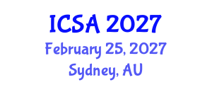 International Conference on Surgery and Anesthesia (ICSA) February 25, 2027 - Sydney, Australia International Conference on Surgery and Anesthesia (ICSA) February 25, 2027 - Sydney, Australia