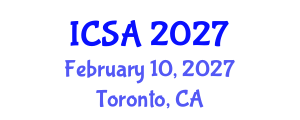 International Conference on Surgery and Anesthesia (ICSA) February 10, 2027 - Toronto, Canada International Conference on Surgery and Anesthesia (ICSA) February 10, 2027 - Toronto, Canada
