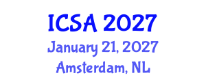 International Conference on Surgery and Anesthesia (ICSA) January 21, 2027 - Amsterdam, Netherlands