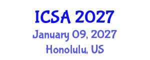 International Conference on Surgery and Anesthesia (ICSA) January 09, 2027 - Honolulu, United States International Conference on Surgery and Anesthesia (ICSA) January 09, 2027 - Honolulu, United States