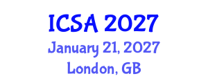 International Conference on Surgery and Anesthesia (ICSA) January 21, 2027 - London, United Kingdom International Conference on Surgery and Anesthesia (ICSA) January 21, 2027 - London, United Kingdom