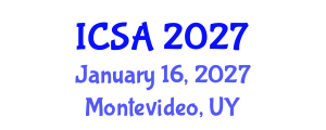 International Conference on Surgery and Anesthesia (ICSA) January 16, 2027 - Montevideo, Uruguay International Conference on Surgery and Anesthesia (ICSA) January 16, 2027 - Montevideo, Uruguay