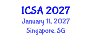 International Conference on Surgery and Anesthesia (ICSA) January 11, 2027 - Singapore, Singapore International Conference on Surgery and Anesthesia (ICSA) January 11, 2027 - Singapore, Singapore