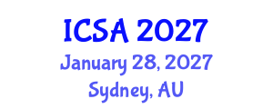 International Conference on Surgery and Anesthesia (ICSA) January 28, 2027 - Sydney, Australia International Conference on Surgery and Anesthesia (ICSA) January 28, 2027 - Sydney, Australia