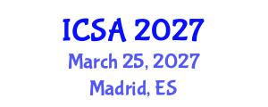 International Conference on Surgery and Anesthesia (ICSA) March 25, 2027 - Madrid, Spain International Conference on Surgery and Anesthesia (ICSA) March 25, 2027 - Madrid, Spain