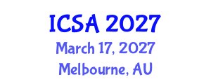 International Conference on Surgery and Anesthesia (ICSA) March 17, 2027 - Melbourne, Australia International Conference on Surgery and Anesthesia (ICSA) March 17, 2027 - Melbourne, Australia