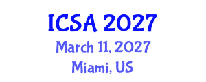 International Conference on Surgery and Anesthesia (ICSA) March 11, 2027 - Miami, United States International Conference on Surgery and Anesthesia (ICSA) March 11, 2027 - Miami, United States