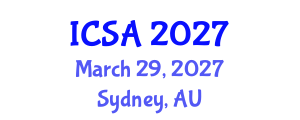 International Conference on Surgery and Anesthesia (ICSA) March 29, 2027 - Sydney, Australia International Conference on Surgery and Anesthesia (ICSA) March 29, 2027 - Sydney, Australia