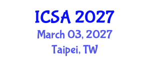 International Conference on Surgery and Anesthesia (ICSA) March 03, 2027 - Taipei, Taiwan International Conference on Surgery and Anesthesia (ICSA) March 03, 2027 - Taipei, Taiwan
