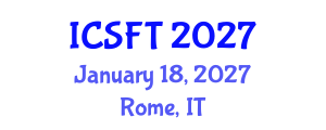 International Conference on Sustainability in Fashion and Textiles (ICSFT) January 18, 2027 - Rome, Italy International Conference on Sustainability in Fashion and Textiles (ICSFT) January 18, 2027 - Rome, Italy