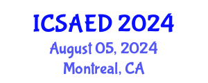 International Conference on Sustainable Agricultural and Environmental Development (ICSAED) August 05, 2024 - Montreal, Canada