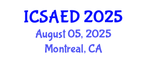 International Conference on Sustainable Agricultural and Environmental Development (ICSAED) August 05, 2025 - Montreal, Canada