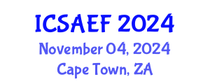 International Conference on Sustainable Agriculture, Environment and Forestry (ICSAEF) November 04, 2024 - Cape Town, South Africa