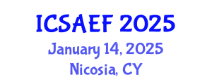 International Conference on Sustainable Agriculture, Environment and Forestry (ICSAEF) January 14, 2025 - Nicosia, Cyprus
